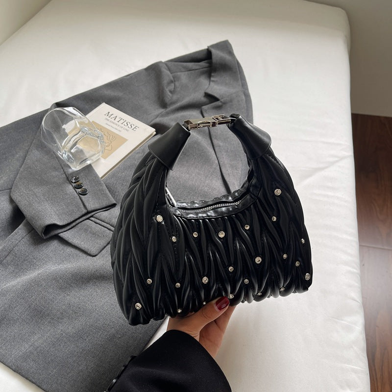 Crystal Pleat Women’s Shoulder Bag