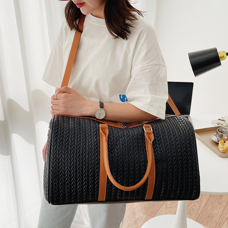 Waterproof PU Leather Men's Travel Duffle Bag