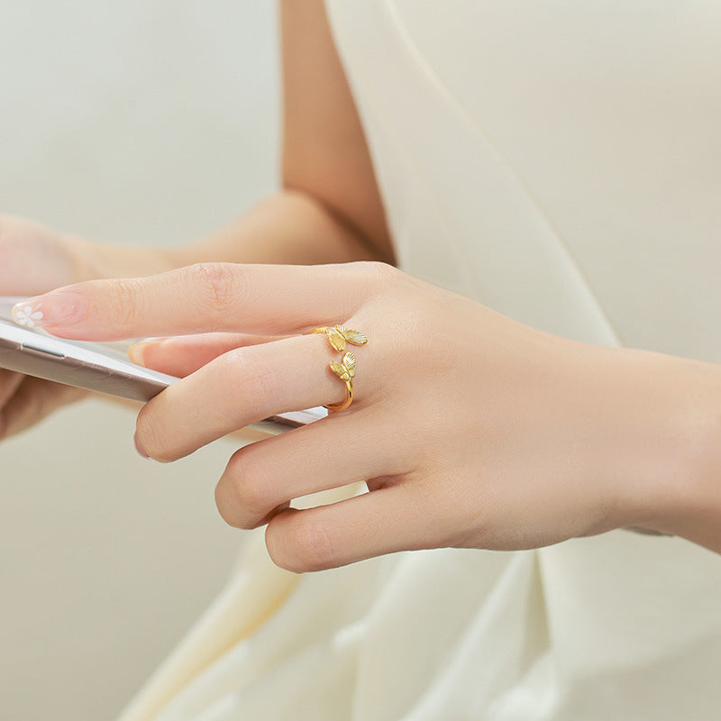 Golden Butterfly Open Ring