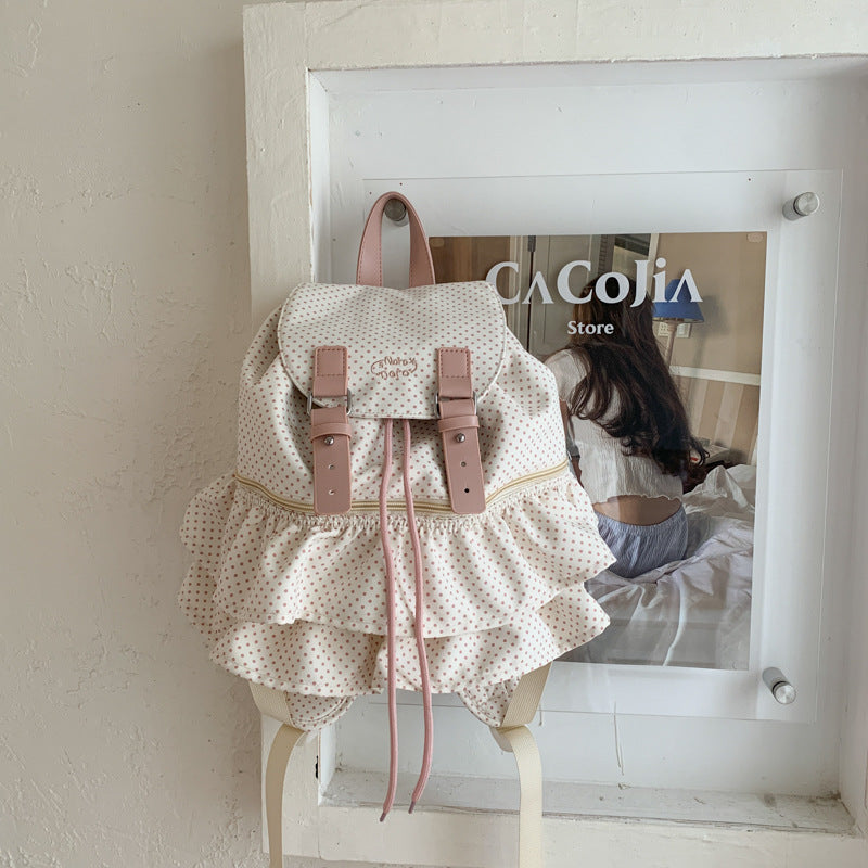 Korean Polka Dot Girls’ Backpack