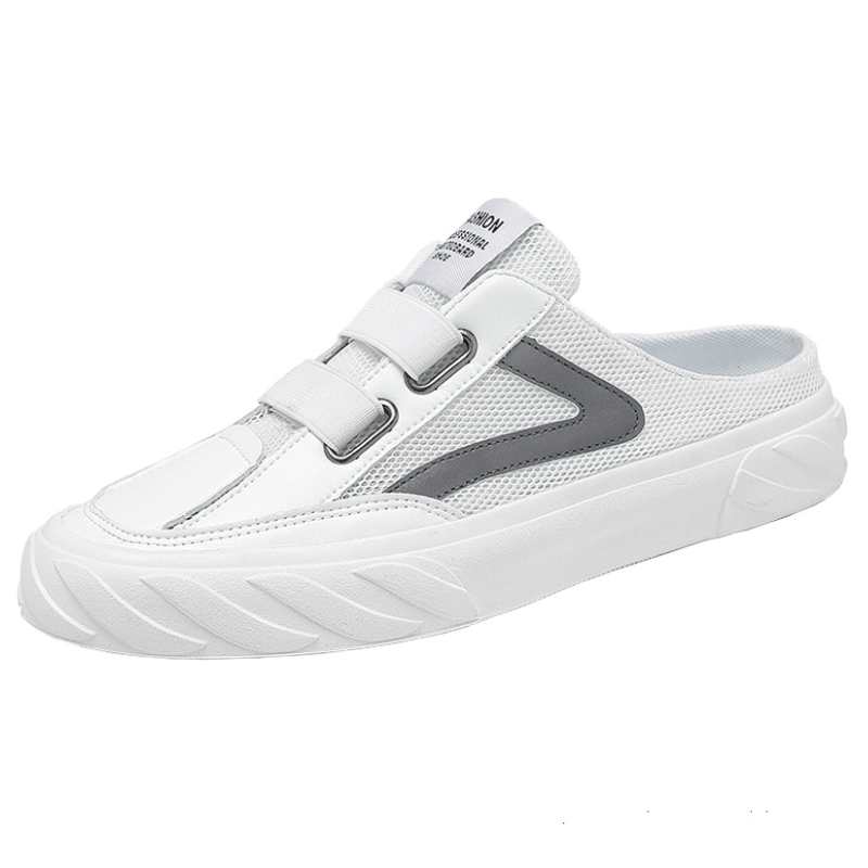 Men's Sporty Hook-and-Loop Backless Walking Sneakers