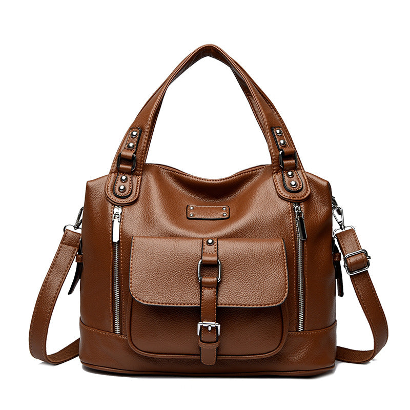 Soft Leather Large Capacity Shoulder Bag For Women