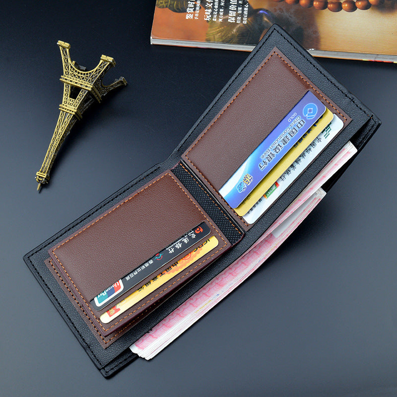 Men's Contrast Color Fashion PU Leather Wallet