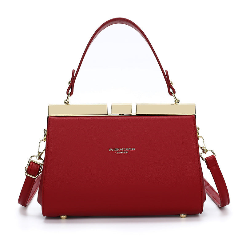 Structured Frame Top Handle Handbag