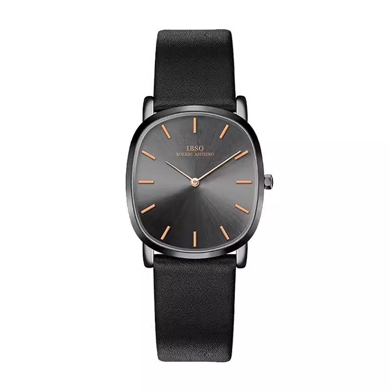 Olive Arc Minimal Leather Watch