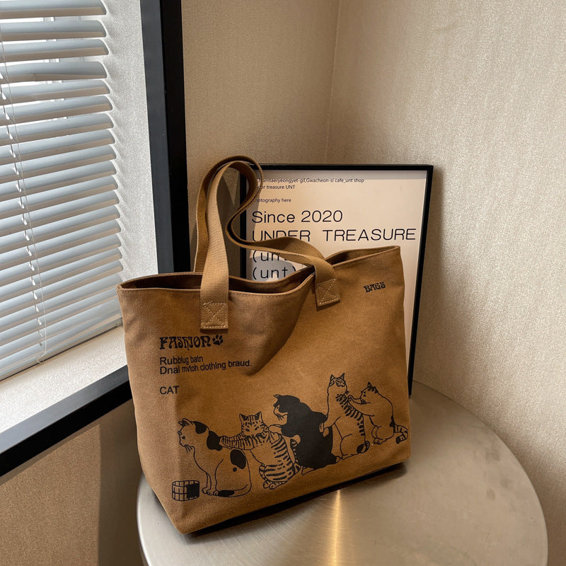 Leisure Large Capacity Canvas Student Tote Bag