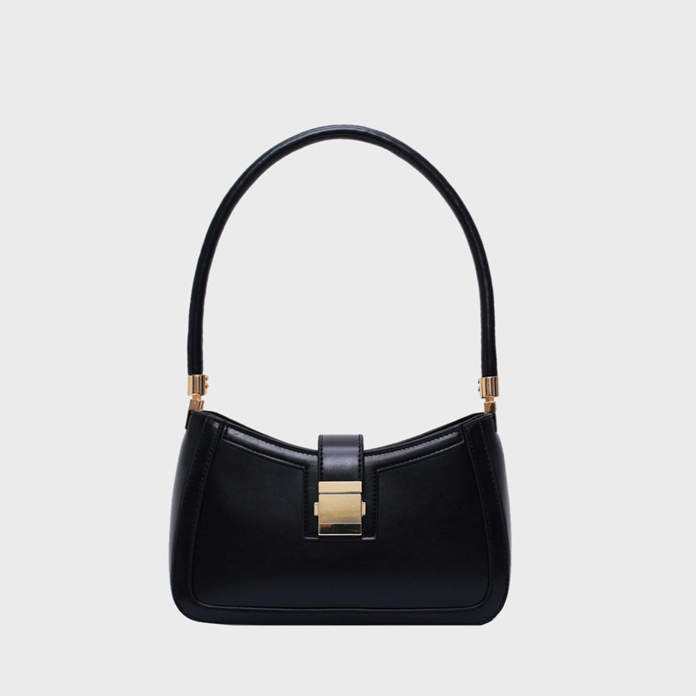 Solid Lock Buckle Underarm Small Shoulder Bag