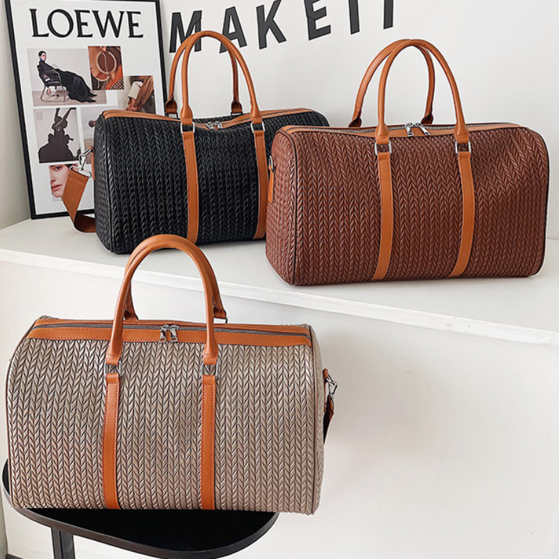 Waterproof PU Leather Men's Travel Duffle Bag