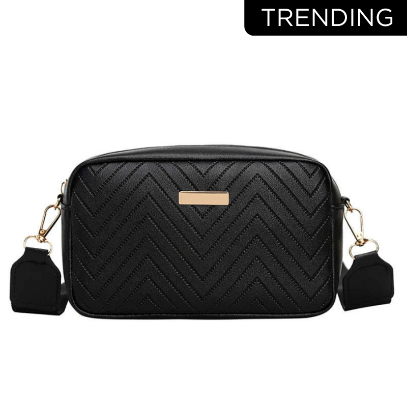 Wave Pattern Embroidered Camera Crossbody Bag