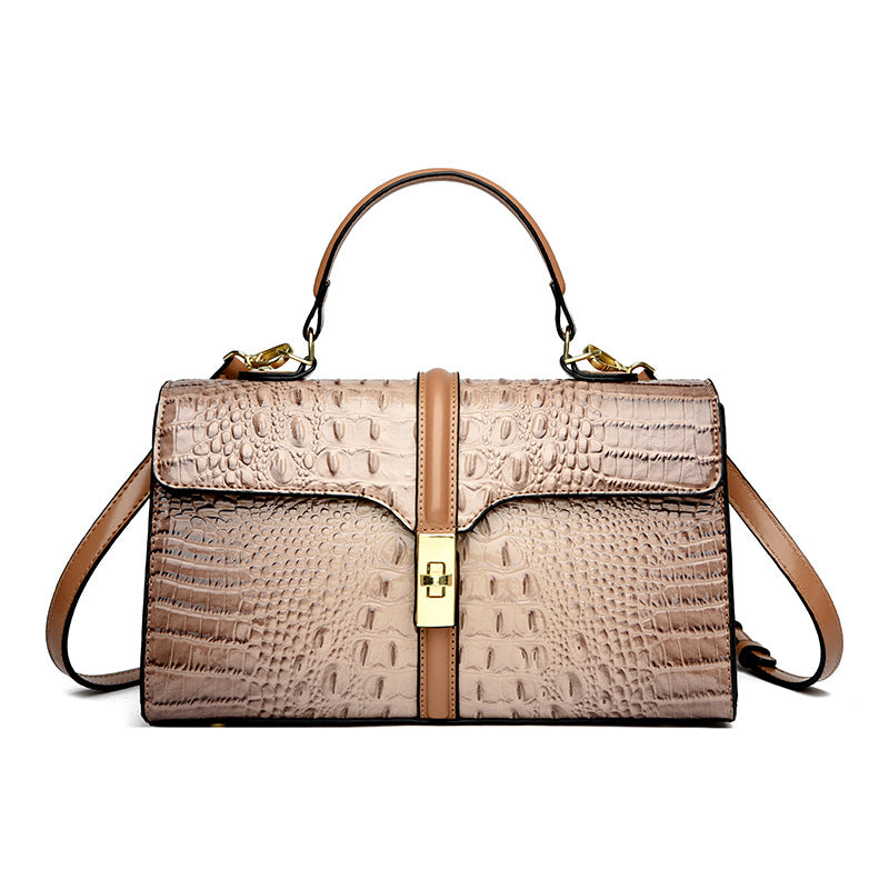 Elegant Crocodile Pattern Luxury Handbag