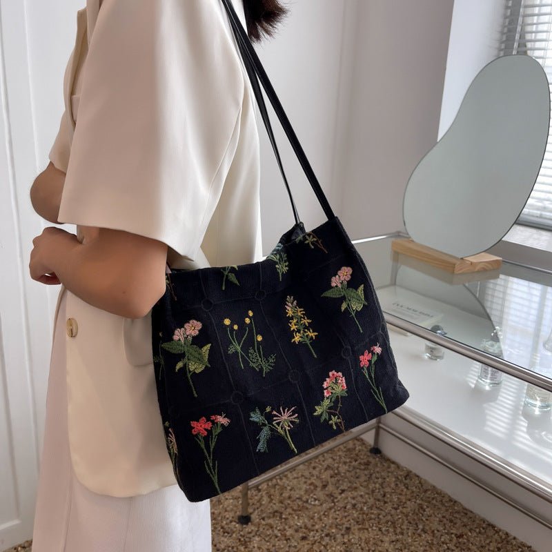 Floral Print Sweet Cotton Shoulder Messenger Bag