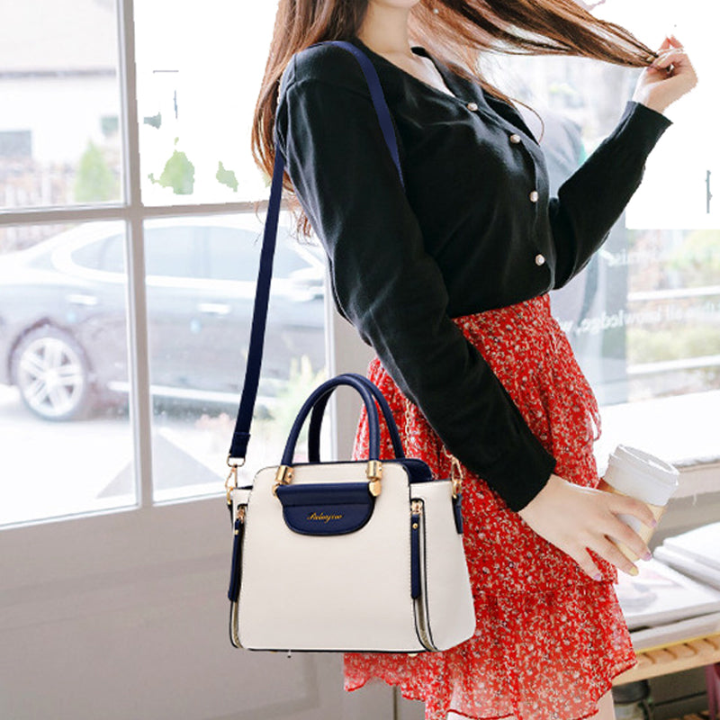 Contrast Color  Large Capacity Fashion Tote Bag