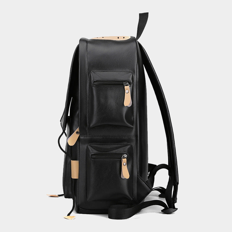 Kabinu PU Leather Travel and School Laptop Backpack