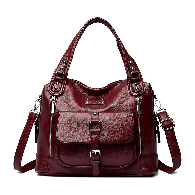 Soft Leather Large Capacity Shoulder Bag For Women