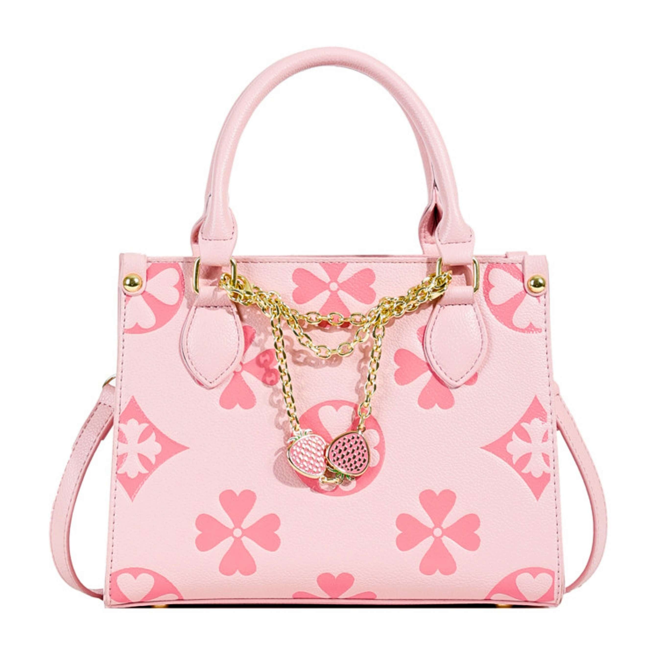 Retro Chain Print PVC Small Square Shoulder Tote