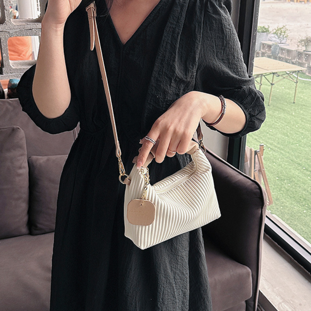 Retro Pleated Small Square Shoulder Crossbody Bag