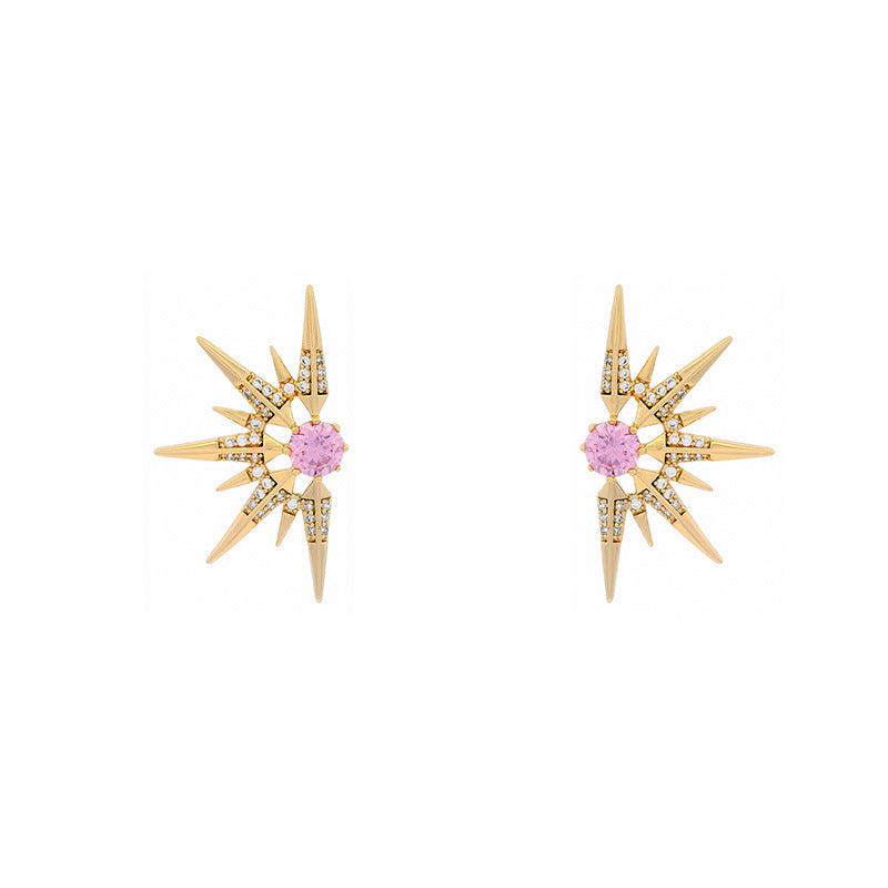 High-End Radial Design Light Luxury Earrings