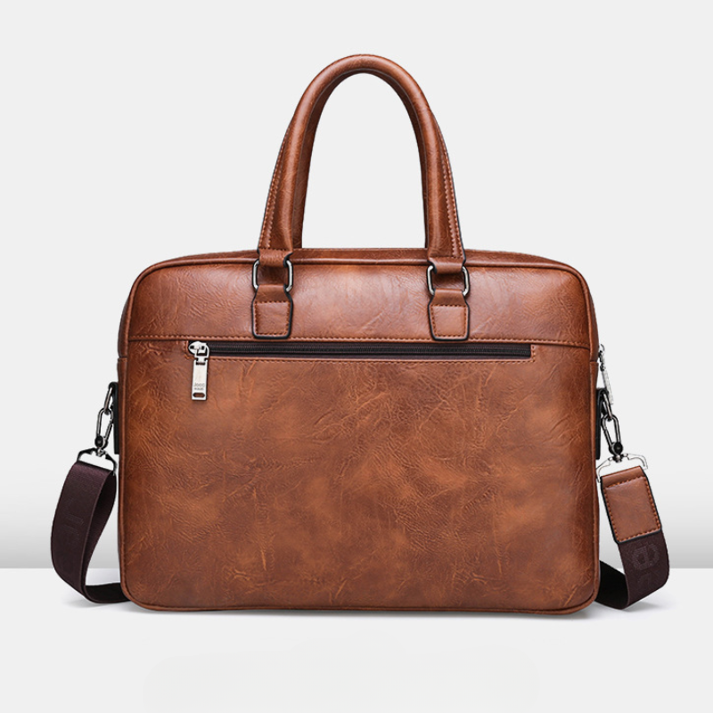 Retro Men's Leather Laptop Briefcase