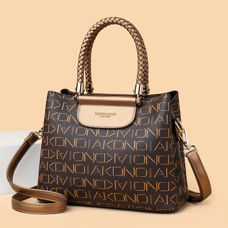 Fashionable Large-Capacity PVC Commuter Tote Bag with Letter Print