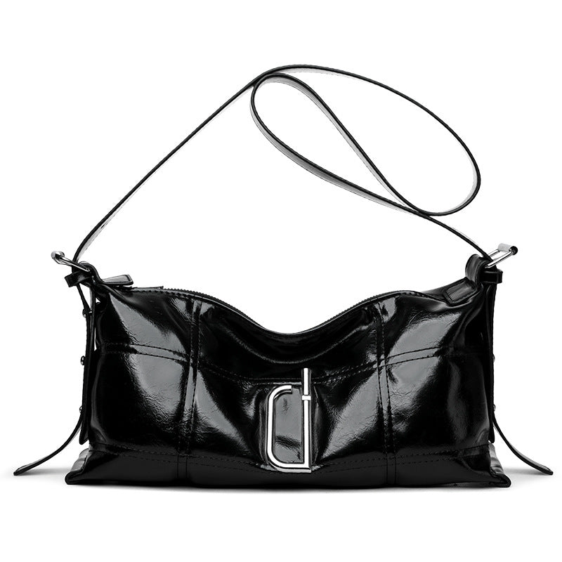 Crackle Texture Pillow Shoulder Bag