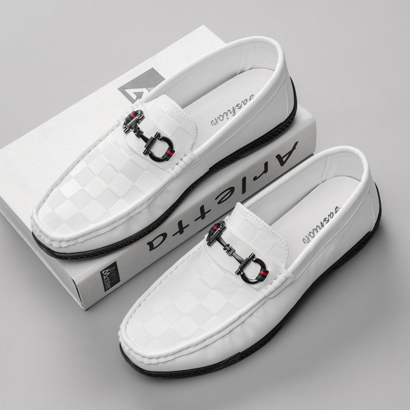 Men's Embossed Checkered Loafers