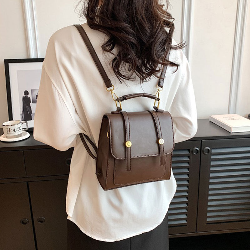 Vintage Buckle Commuter Square Backpack