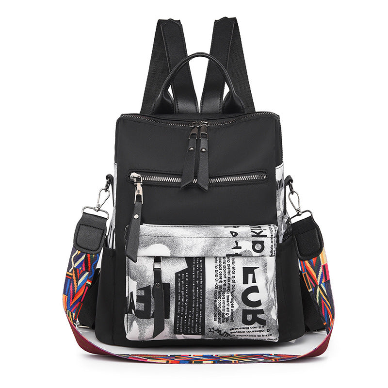 Trendy Contrast Oxford Cloth Lightweight Travel Backpack