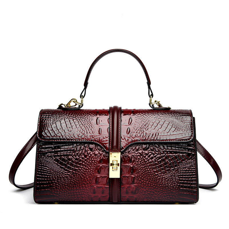 Elegant Crocodile Pattern Luxury Handbag