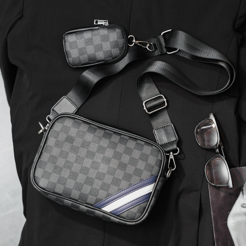 Classic Plaid Men's Fashion Crossbody Bag