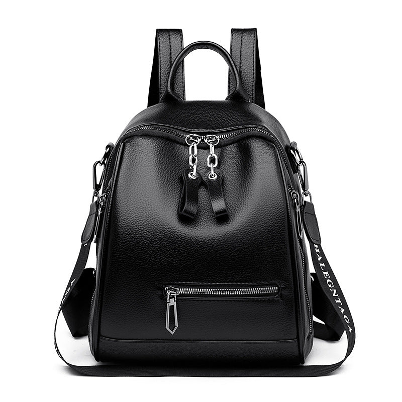 Trendy Soft Leather Unisex Backpack