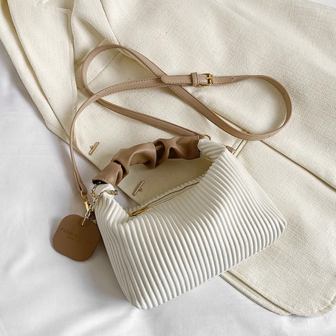 Retro Pleated Small Square Shoulder Crossbody Bag