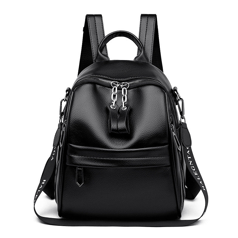 Trendy Soft Leather Unisex Backpack