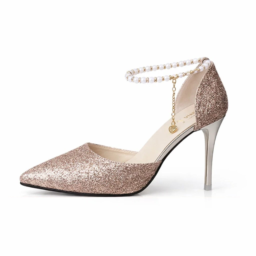 Frosted Pointed Toe Stiletto Heels