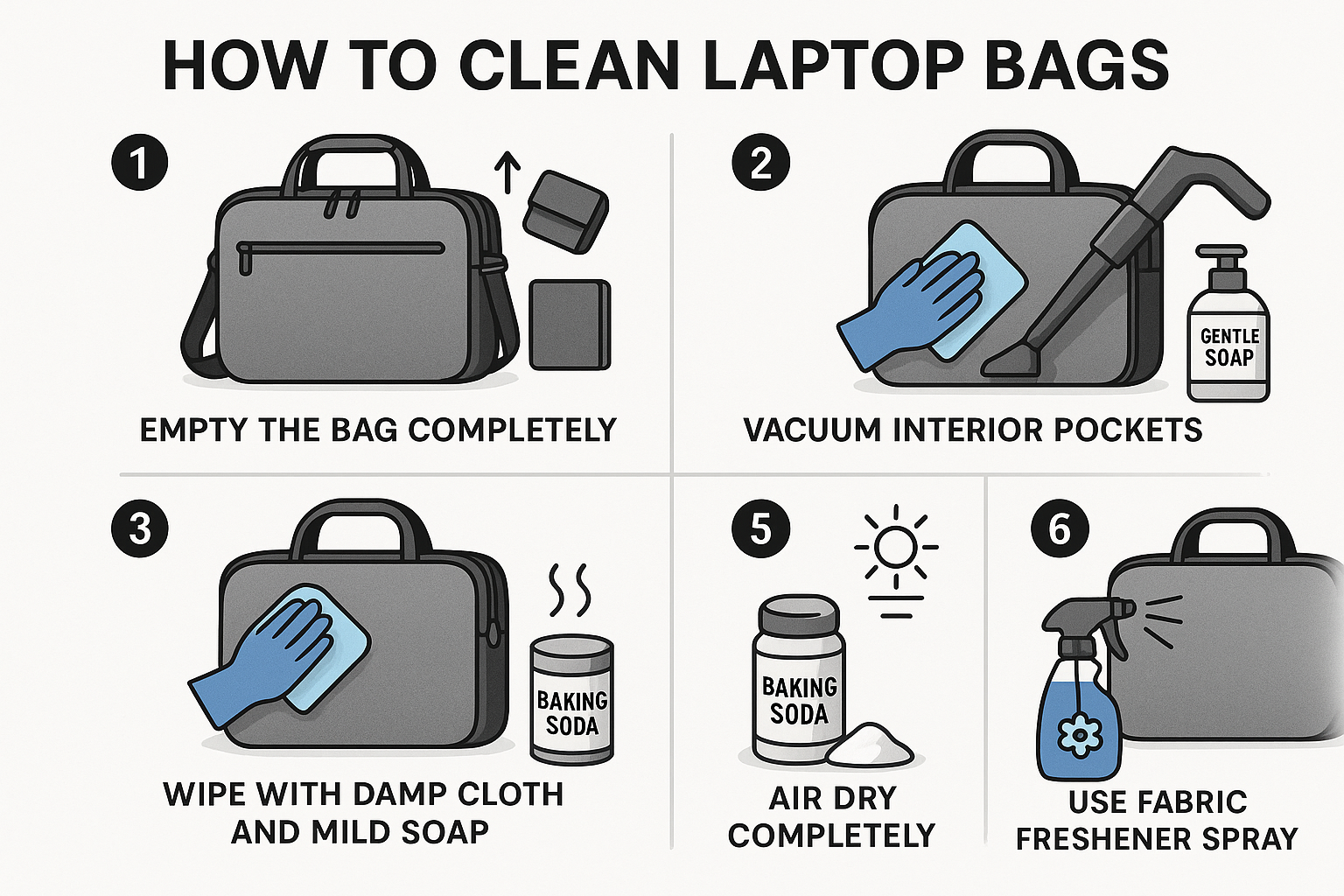 cleaning laptop bags tricks and tips