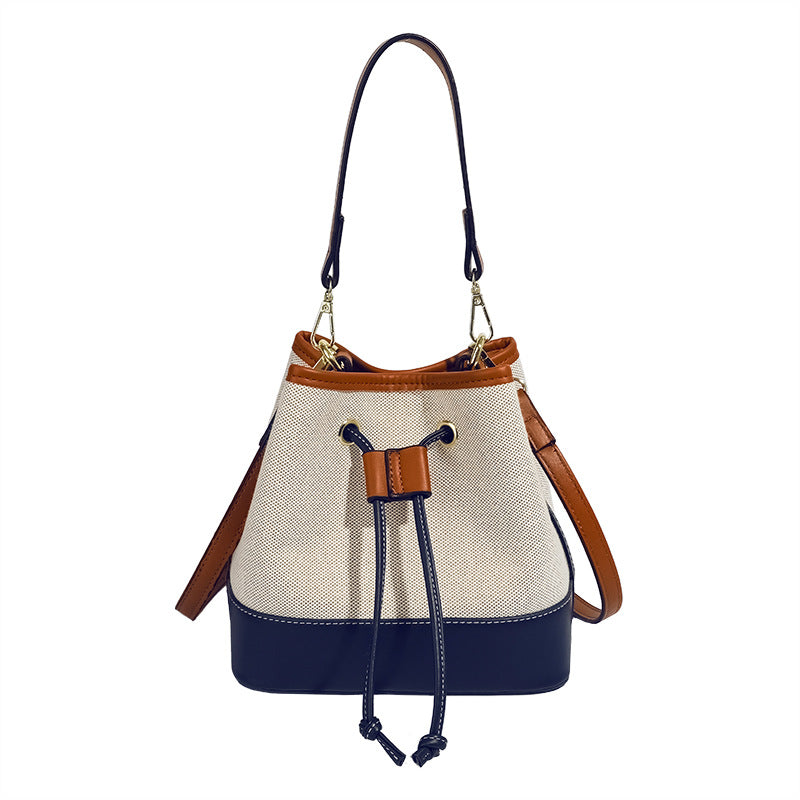 Contrast Color Bucket Bag