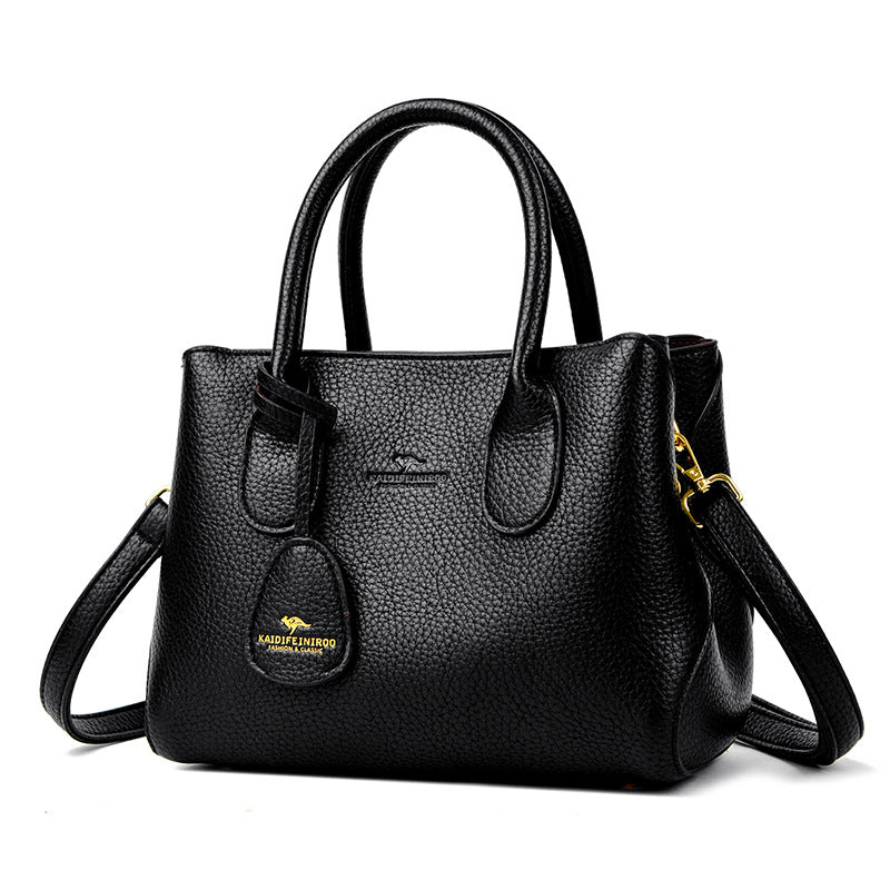 Retro PU Leather Large Capacity Commuter Handbag for Women