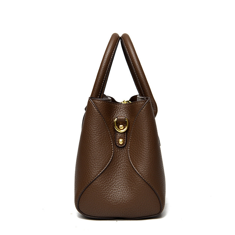 Retro PU Leather Large Capacity Commuter Handbag for Women
