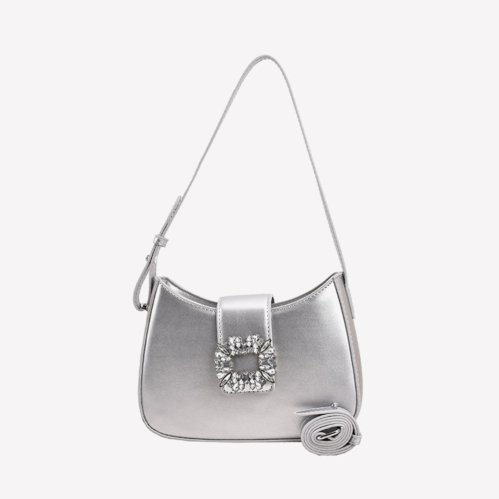 Metallic Buckle Shoulder Bag