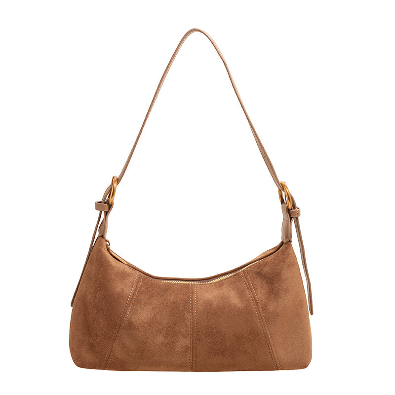 Chic Suede Dumpling Shoulder Bag