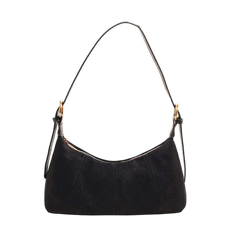 Chic Suede Dumpling Shoulder Bag