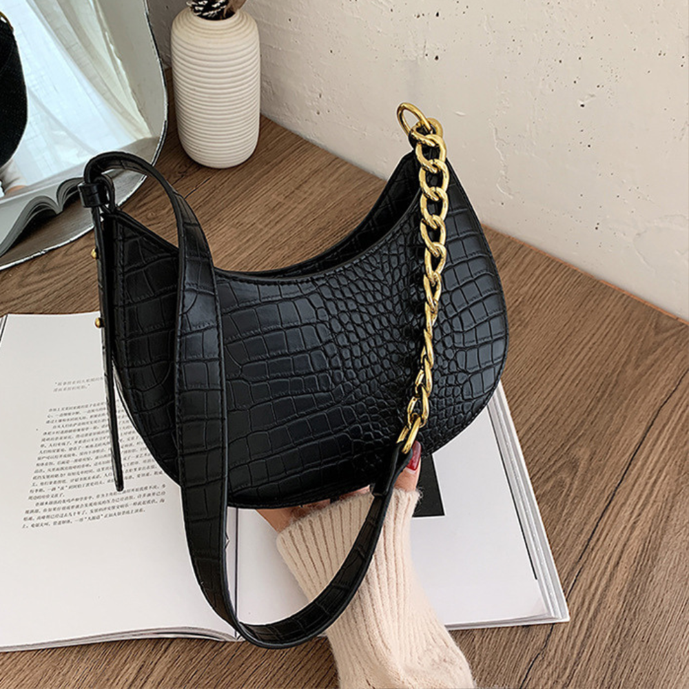 Croc Crescent Shoulder Bag