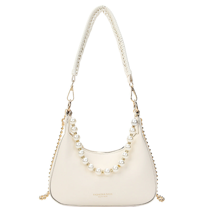 single shoulder diagonal cross bag chain crescent
