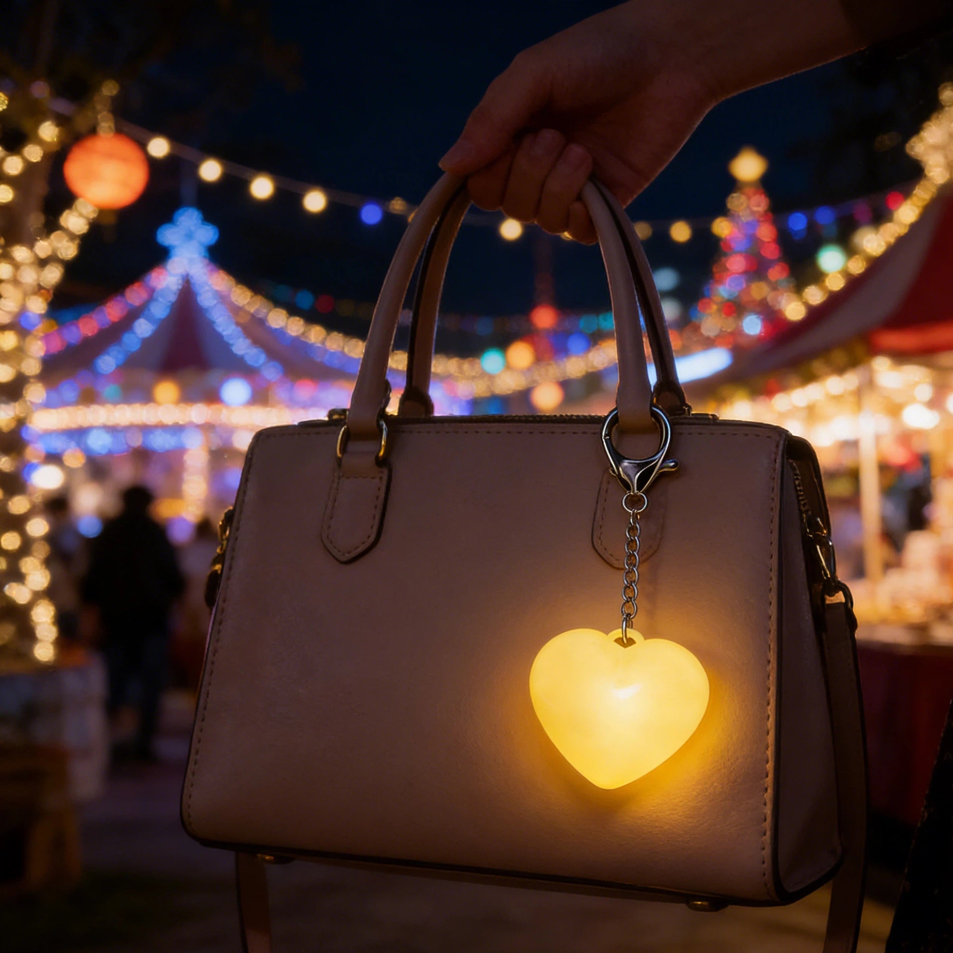 Heart LED Bag Charm Light