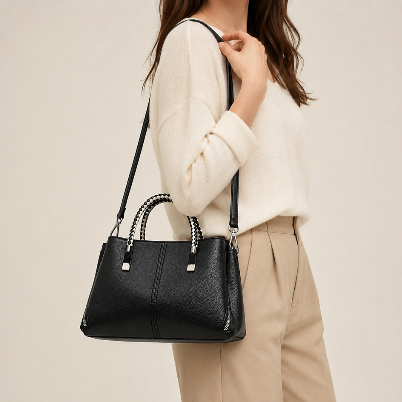 Braided Handle Multiway Women’s Handbag