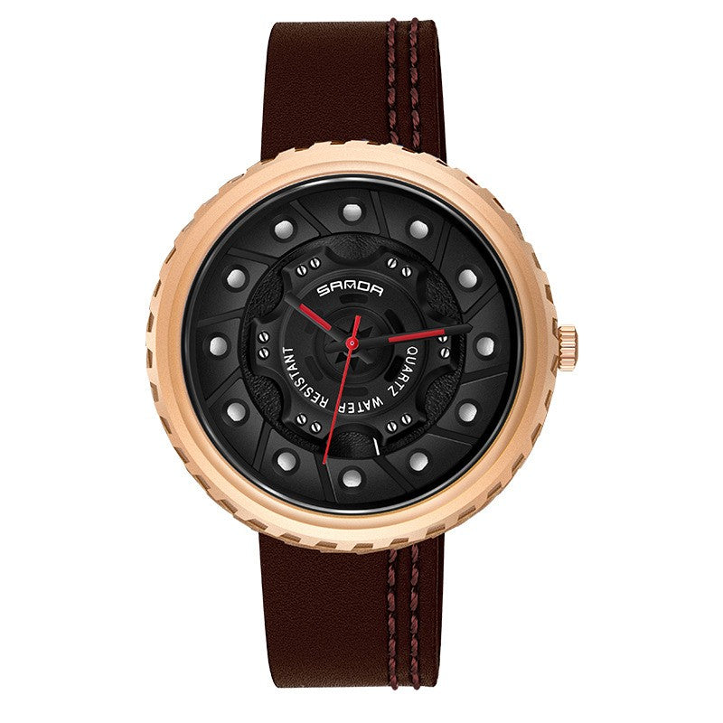 Gear Dial Leather Watch