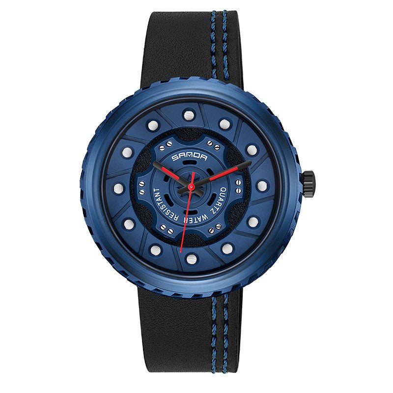 Gear Dial Leather Watch