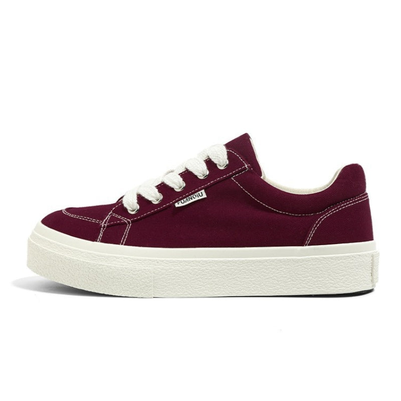 Women's Contrast Stitch Low Top Canvas Sneakers