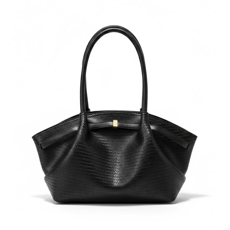 Woven Texture Winged Tote Bag with Slim Top Handles