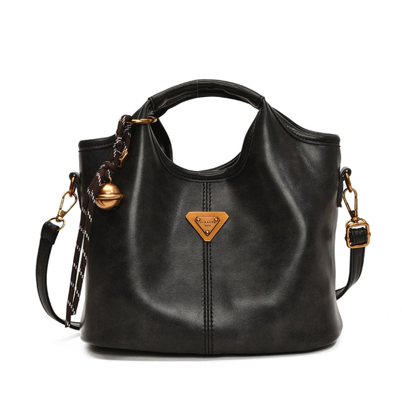 Premium Vintage Inspired Handbag with Contrast Trim