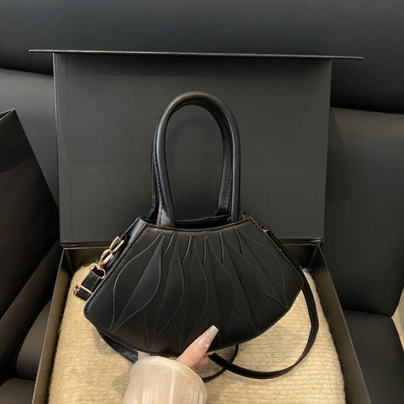 Chic Petal Textured Handbag with Crossbody Strap